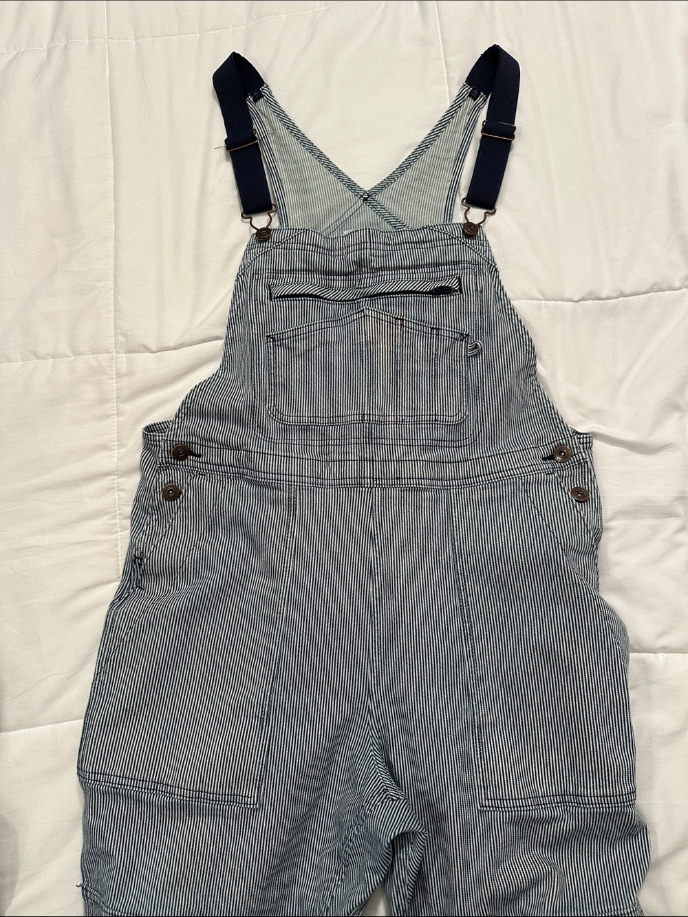 Women’s Striped Overalls One-Piece - Navy/White
